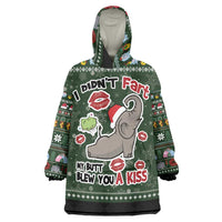 Elephant I Didnt Fart My Butt Blew You A Kiss Wearable Blanket Hoodie Elephant Christmas DT04 - Wonder Print Shop