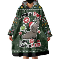 Elephant I Didnt Fart My Butt Blew You A Kiss Wearable Blanket Hoodie Elephant Christmas DT04 - Wonder Print Shop