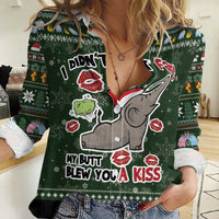 Elephant I Didnt Fart My Butt Blew You A Kiss Women Casual Shirt Elephant Christmas DT04 - Wonder Print Shop