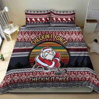 Hockey Checking It Once Checking It Twice Bedding Set Santa Playing Ice Hockey Christmas DT04 - Wonder Print Shop