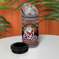 Hockey Checking It Once Checking It Twice 4 in 1 Can Cooler Tumbler Santa Playing Ice Hockey Christmas DT04 - Wonder Print Shop