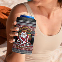 Hockey Checking It Once Checking It Twice 4 in 1 Can Cooler Tumbler Santa Playing Ice Hockey Christmas DT04 - Wonder Print Shop