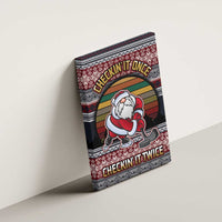 Hockey Checking It Once Checking It Twice Canvas Wall Art Santa Playing Ice Hockey Christmas DT04 - Wonder Print Shop
