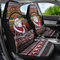Hockey Checking It Once Checking It Twice Car Seat Cover Santa Playing Ice Hockey Christmas DT04 - Wonder Print Shop