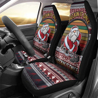 Hockey Checking It Once Checking It Twice Car Seat Cover Santa Playing Ice Hockey Christmas DT04 - Wonder Print Shop