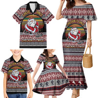 Hockey Checking It Once Checking It Twice Family Matching Mermaid Dress and Hawaiian Shirt Santa Playing Ice Hockey Christmas DT04 - Wonder Print Shop
