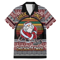 Hockey Checking It Once Checking It Twice Family Matching Mermaid Dress and Hawaiian Shirt Santa Playing Ice Hockey Christmas DT04 - Wonder Print Shop