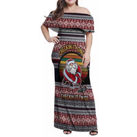 Hockey Checking It Once Checking It Twice Family Matching Off Shoulder Maxi Dress and Hawaiian Shirt Santa Playing Ice Hockey Christmas DT04 - Wonder Print Shop