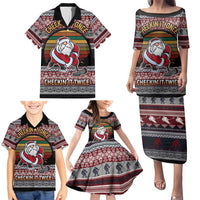 Hockey Checking It Once Checking It Twice Family Matching Puletasi and Hawaiian Shirt Santa Playing Ice Hockey Christmas DT04 - Wonder Print Shop