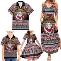 Hockey Checking It Once Checking It Twice Family Matching Summer Maxi Dress and Hawaiian Shirt Santa Playing Ice Hockey Christmas DT04 - Wonder Print Shop