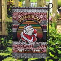 Hockey Checking It Once Checking It Twice Garden Flag Santa Playing Ice Hockey Christmas DT04 - Wonder Print Shop