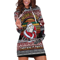 Hockey Checking It Once Checking It Twice Hoodie Dress Santa Playing Ice Hockey Christmas DT04 - Wonder Print Shop