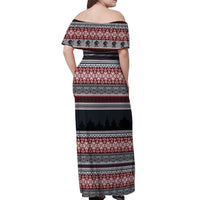 Hockey Checking It Once Checking It Twice Off Shoulder Maxi Dress Santa Playing Ice Hockey Christmas DT04 - Wonder Print Shop