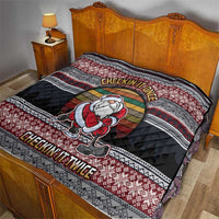 Hockey Checking It Once Checking It Twice Quilt Santa Playing Ice Hockey Christmas DT04 - Wonder Print Shop