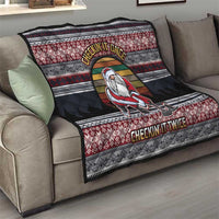 Hockey Checking It Once Checking It Twice Quilt Santa Playing Ice Hockey Christmas DT04 - Wonder Print Shop