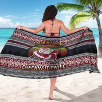 Hockey Checking It Once Checking It Twice Sarong Santa Playing Ice Hockey Christmas DT04 - Wonder Print Shop