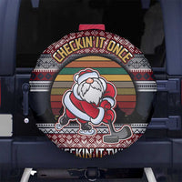 Hockey Checking It Once Checking It Twice Spare Tire Cover Santa Playing Ice Hockey Christmas DT04 - Wonder Print Shop
