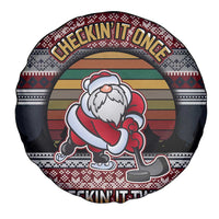 Hockey Checking It Once Checking It Twice Spare Tire Cover Santa Playing Ice Hockey Christmas DT04 - Wonder Print Shop