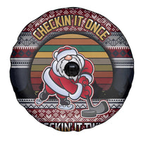 Hockey Checking It Once Checking It Twice Spare Tire Cover Santa Playing Ice Hockey Christmas DT04 - Wonder Print Shop
