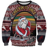 Hockey Checking It Once Checking It Twice Sweatshirt Santa Playing Ice Hockey Christmas DT04 - Wonder Print Shop