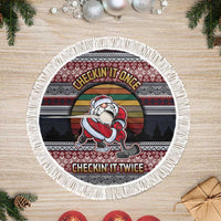 Hockey Checking It Once Checking It Twice Tree Skirt Santa Playing Ice Hockey Christmas DT04 - Wonder Print Shop