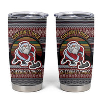Hockey Checking It Once Checking It Twice Tumbler Cup Santa Playing Ice Hockey Christmas DT04 - Wonder Print Shop