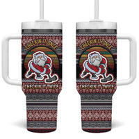 Hockey Checking It Once Checking It Twice Tumbler With Handle Santa Playing Ice Hockey Christmas DT04 - Wonder Print Shop