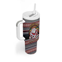 Hockey Checking It Once Checking It Twice Tumbler With Handle Santa Playing Ice Hockey Christmas DT04 - Wonder Print Shop
