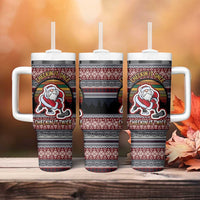 Hockey Checking It Once Checking It Twice Tumbler With Handle Santa Playing Ice Hockey Christmas DT04 - Wonder Print Shop