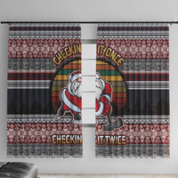 Hockey Checking It Once Checking It Twice Window Curtain Santa Playing Ice Hockey Christmas DT04 - Wonder Print Shop