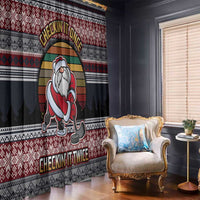 Hockey Checking It Once Checking It Twice Window Curtain Santa Playing Ice Hockey Christmas DT04 - Wonder Print Shop