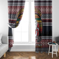 Hockey Checking It Once Checking It Twice Window Curtain Santa Playing Ice Hockey Christmas DT04 - Wonder Print Shop