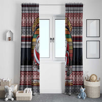 Hockey Checking It Once Checking It Twice Window Curtain Santa Playing Ice Hockey Christmas DT04 - Wonder Print Shop
