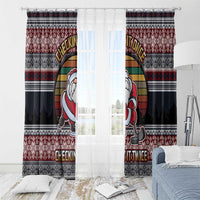 Hockey Checking It Once Checking It Twice Window Curtain Santa Playing Ice Hockey Christmas DT04 - Wonder Print Shop