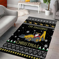 Im Digging Christmas Area Rug Tractor Santa Claus DT04 - Wonder Print Shop