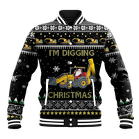 Im Digging Christmas Baseball Jacket Tractor Santa Claus DT04 - Wonder Print Shop