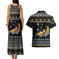 Im Digging Christmas Couples Matching Tank Maxi Dress and Hawaiian Shirt Tractor Santa Claus DT04 - Wonder Print Shop
