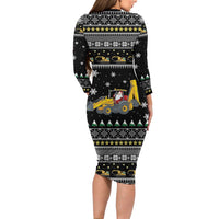 Im Digging Christmas Family Matching Long Sleeve Bodycon Dress and Hawaiian Shirt Tractor Santa Claus DT04 - Wonder Print Shop