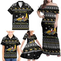 Im Digging Christmas Family Matching Off Shoulder Maxi Dress and Hawaiian Shirt Tractor Santa Claus DT04 - Wonder Print Shop