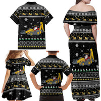 Im Digging Christmas Family Matching Off Shoulder Maxi Dress and Hawaiian Shirt Tractor Santa Claus DT04 - Wonder Print Shop