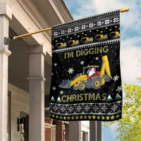 Im Digging Christmas Garden Flag Tractor Santa Claus DT04 - Wonder Print Shop