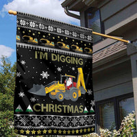 Im Digging Christmas Garden Flag Tractor Santa Claus DT04 - Wonder Print Shop