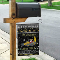 Im Digging Christmas Garden Flag Tractor Santa Claus DT04 - Wonder Print Shop