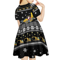Im Digging Christmas Kid Short Sleeve Dress Tractor Santa Claus DT04 - Wonder Print Shop