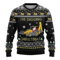 Im Digging Christmas Ugly Christmas Sweater Tractor Santa Claus DT04 - Wonder Print Shop