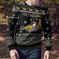 Im Digging Christmas Ugly Christmas Sweater Tractor Santa Claus DT04 - Wonder Print Shop