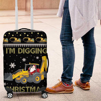 Im Digging Christmas Luggage Cover Tractor Santa Claus DT04 - Wonder Print Shop