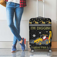 Im Digging Christmas Luggage Cover Tractor Santa Claus DT04 - Wonder Print Shop