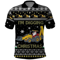 Im Digging Christmas Polo Shirt Tractor Santa Claus DT04 - Wonder Print Shop