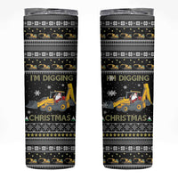 Im Digging Christmas Skinny Tumbler Tractor Santa Claus DT04 - Wonder Print Shop